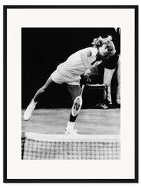 Gerahmter Kunstdruck Björn Borg in Wimbledon 1974