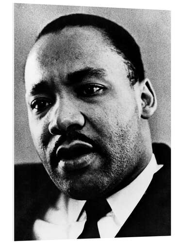 Print på skumplade Dr. Martin Luther King Jr. (1929-1968), African American civil rights leader, c. 1960's..