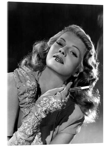 Akrylbilde Rita Hayworth med sigarett