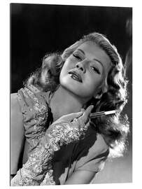 Quadro em plexi-alumínio Rita Hayworth with Cigarette