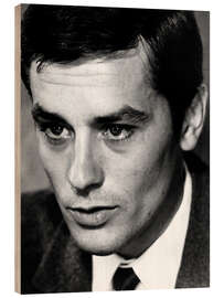 Wood print Alain Delon Close-up