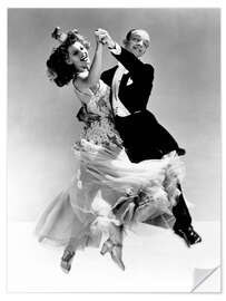 Selvklebende plakat Rita Hayworth og Fred Astaire