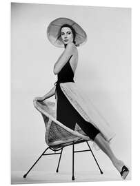 Foam board print Grace Kelly with hat