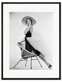 Gerahmter Kunstdruck Grace Kelly mit Hut