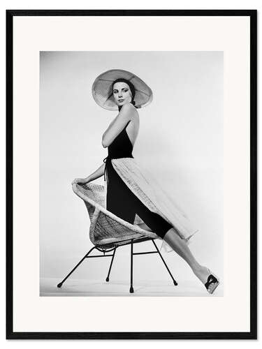 Innrammet kunsttrykk Grace Kelly with hat