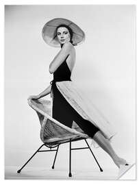 Selvklebende plakat Grace Kelly with hat