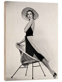 Cuadro de madera Grace Kelly with hat