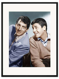 Gerahmter Kunstdruck Von links: Dean Martin, Jerry Lewis, Anfang der 1950er Jahre