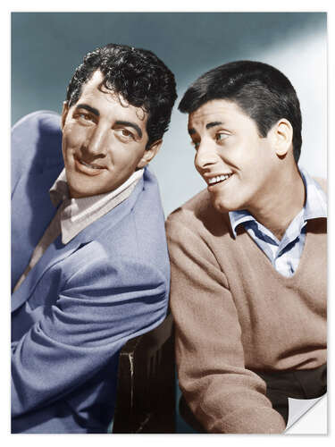 Naklejka na ścianę From left: Dean Martin, Jerry Lewis, early 1950s