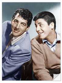 Naklejka na ścianę From left: Dean Martin, Jerry Lewis, early 1950s