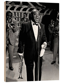 Holzbild Louis Armstrong Singt