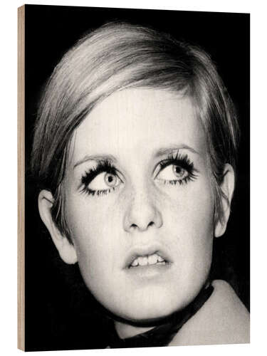 Wood print Twiggy (Leslie Hornby)