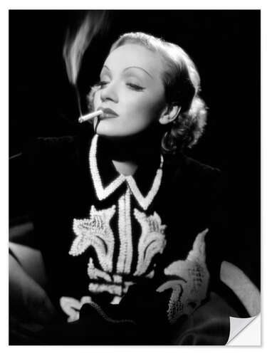 Selvklebende plakat Marlene Dietrich