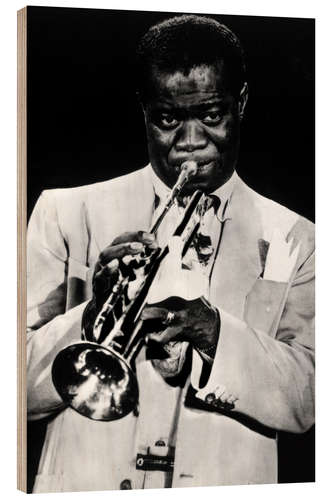 Wood print Louis Armstrong I