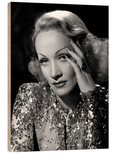 Trätavla Marlene Dietrich in Sequins Dress