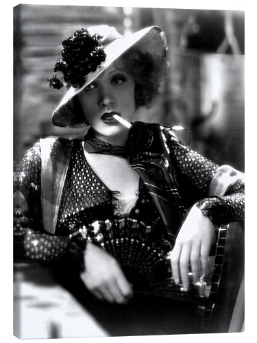 Tableau sur toile Marlene Dietrich with a Hat