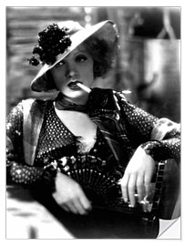 Naklejka na ścianę Marlene Dietrich with a Hat