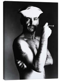 Canvas print Jack Nicholson with sailor hat and cigar