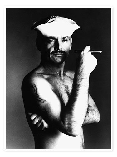 Poster Jack Nicholson mit Seemannshut und Zigarre 