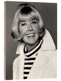 Holzbild Doris Day Lächelnd