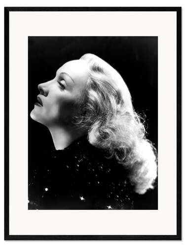 Gerahmter Kunstdruck Marlene Dietrich Profil