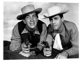 Acrylic print Dean Martin and Jerry Lewis as cowboys