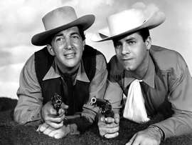Magnettafel Dean Martin und Jerry Lewis als Cowboys