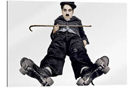 Gallery print Charlie Chaplin with roller skates