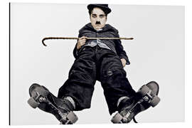 Magnettafel Charlie Chaplin mit Rollschuhen