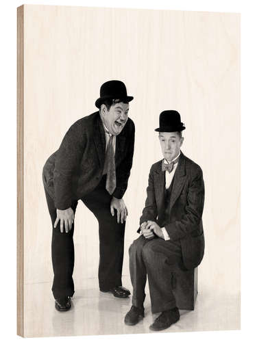 Wood print Laurel and Hardy III