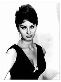 Självhäftande poster Sophia Loren in Black