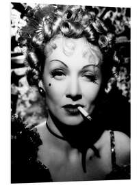 Foam board print Marlene Dietrich with a cigarette