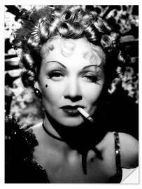 Wandsticker Marlene Dietrich mit einer Zigarette