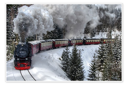 Poster Le Brockenbahn, train à vapeur