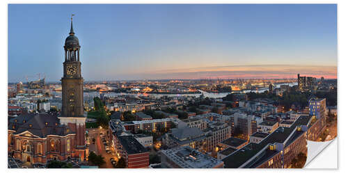 Selvklebende plakat Panorama Hamburg