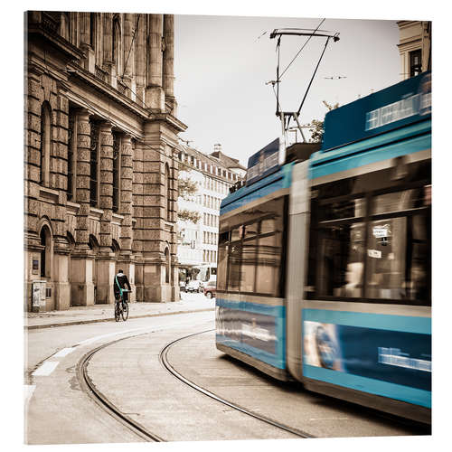 Acrylic print Munich city traffic