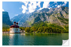 Selvklebende plakat St. Bartholomew's Church, Königssee