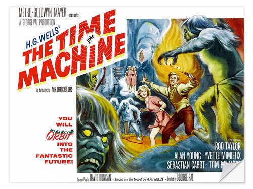 Selvklebende plakat THE TIME MACHINE, Yvette Mimieux, Rod Taylor