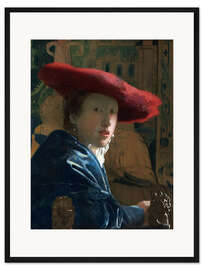 Gerahmter Kunstdruck Mädchen mit rotem Hut