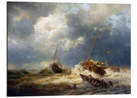 Magnettafel Schiffe in einem Sturm an der niederländischen Küste, 1854