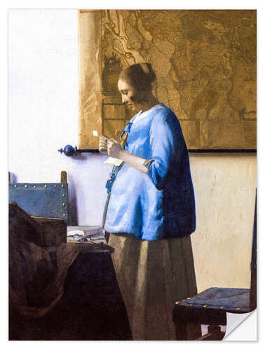Naklejka na ścianę Woman reading a Letter
