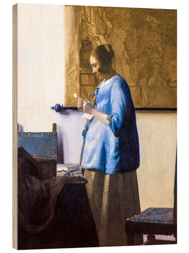 Wood print Woman reading a Letter