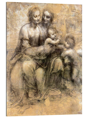 Tableau en plexi-alu Sainte Anne, la Vierge, l'Enfant Jésus et saint Jean-Baptiste enfant