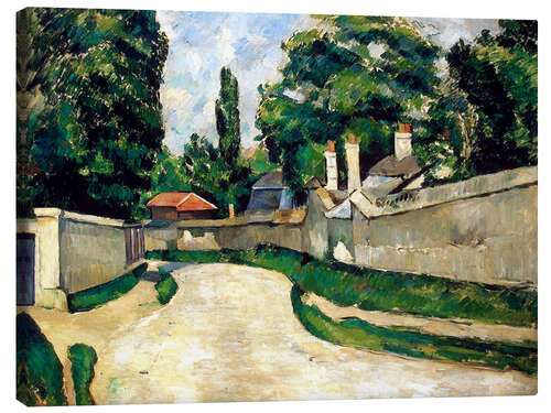 Tableau sur toile Maisons le long d'une route