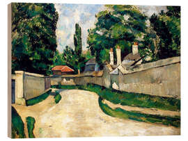 Holzbild Häuser entlang einer Straße