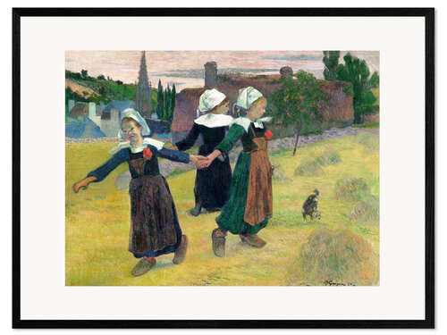 Plakat artystyczny premium w ramie Breton Girls Dancing Pont-Aven