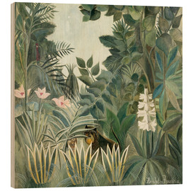 Wood print  The Equatorial Jungle - Henri Rousseau