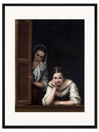 Gerahmter Kunstdruck Mädchen am Fenster