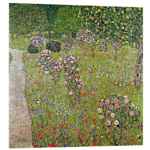 Foam board print Orchard with roses