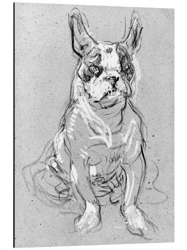 Print på aluminium 'Bouboule', the bulldog of Madame Palmyre at La Souris